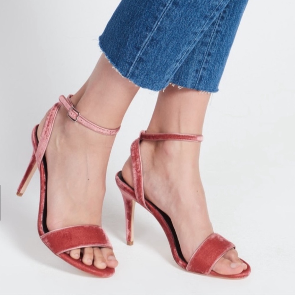 Sandro Nina Rose Velvet Sandals Size 6